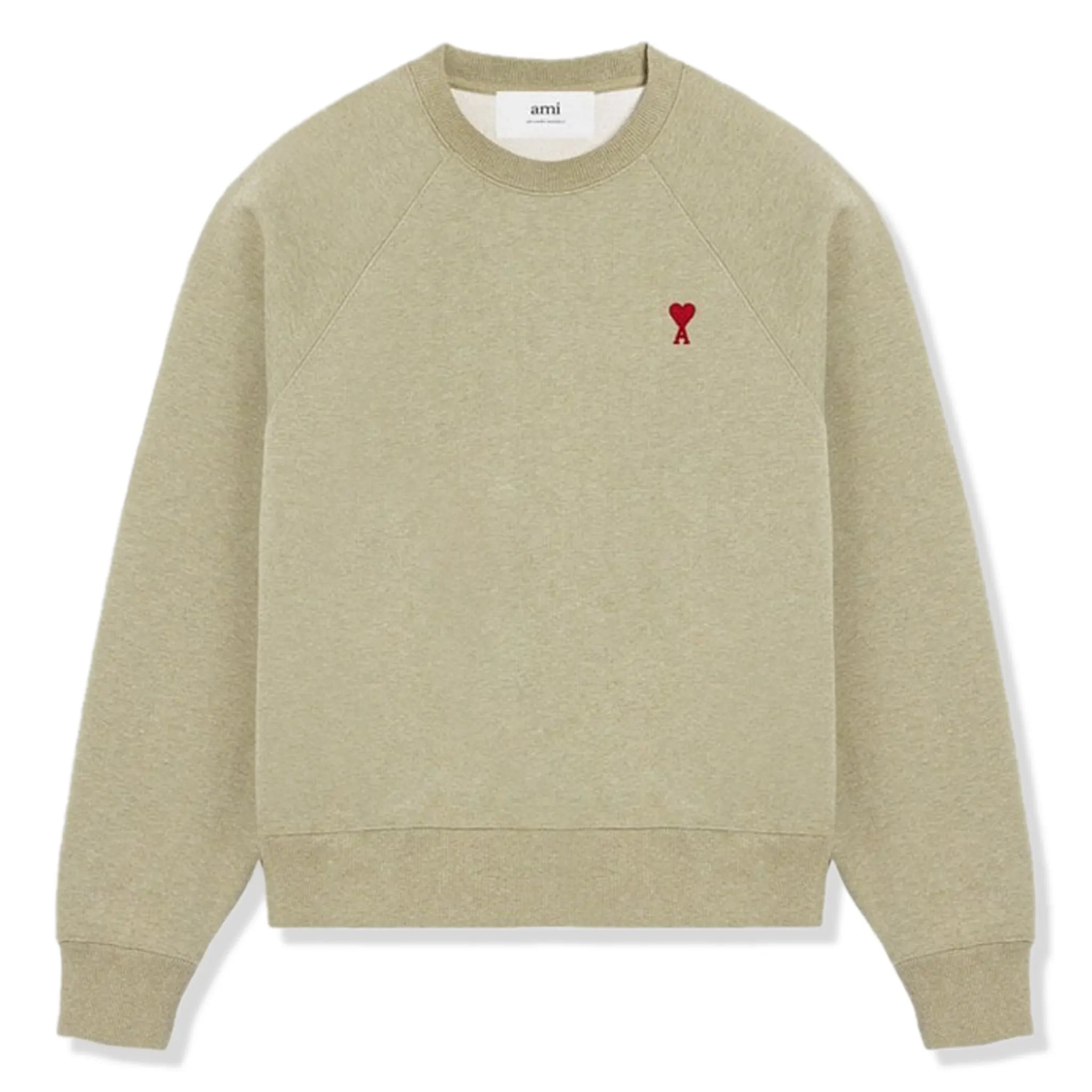 Front view of Ami Paris Ami De Coeur Green Sweatshirt E24USW005747